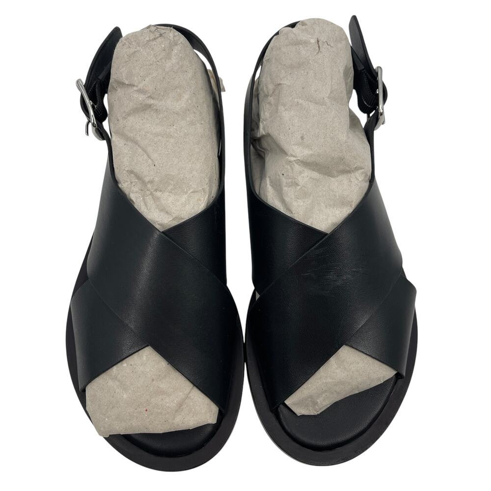 Everlane The City Crossover Sandal Black Leather Size 5 New without Box - Picture 4 of 12